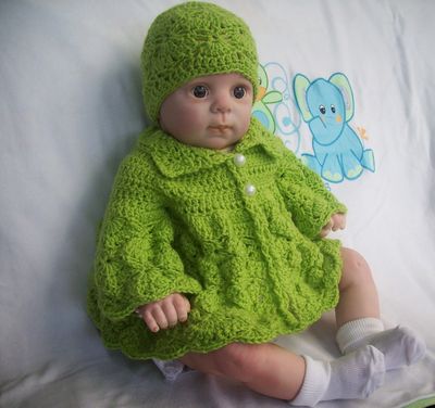 Free Crochet Shy Butterfly Baby Sweater Pattern