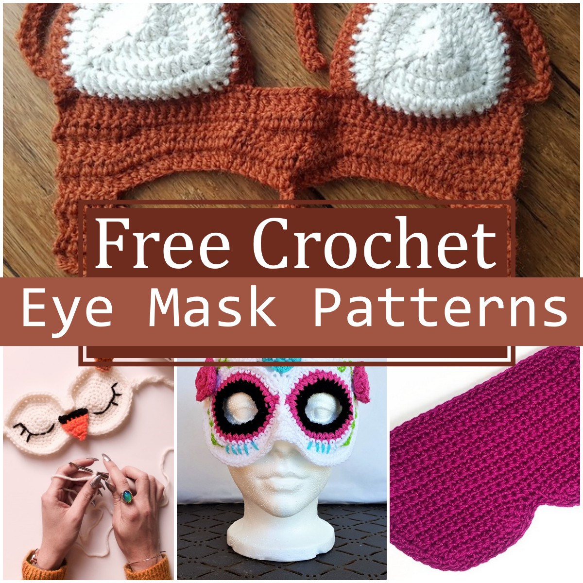 4 Free Crochet Eye Mask Patterns To Sleep Calmly - Yarns Patterns