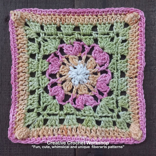 Hip Cluster Flower Granny Square