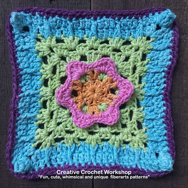 Hip Flower Wheel Granny Square