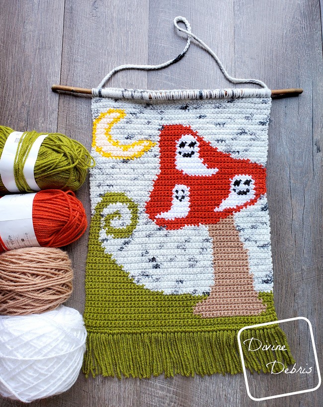 Ghostly Mushroom Wall Hanging