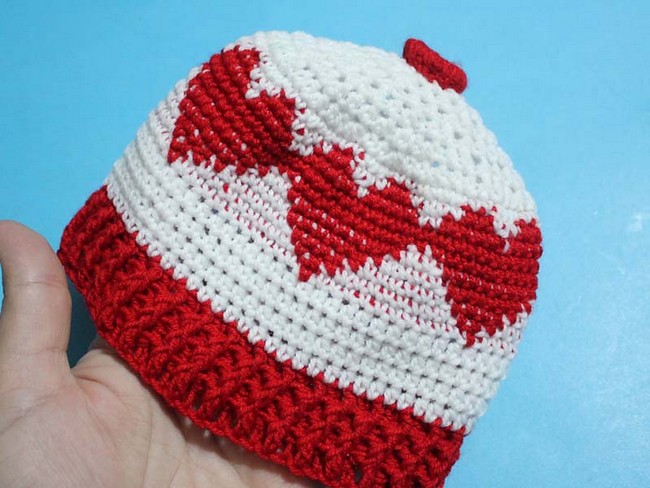 Christmas Tunisian Beanie Hat