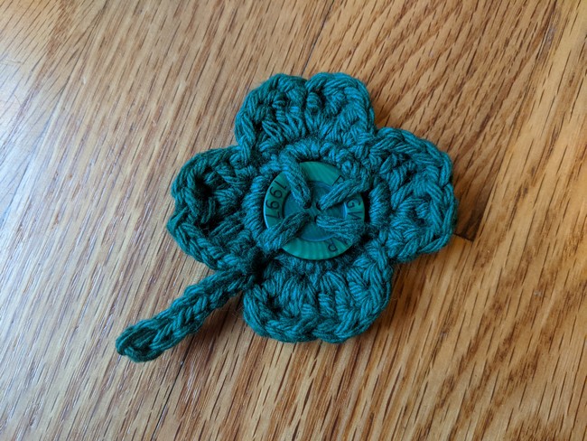 Four Leaf Clover Button