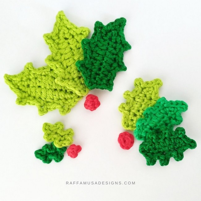 Holly Leaf and Berry Appliques