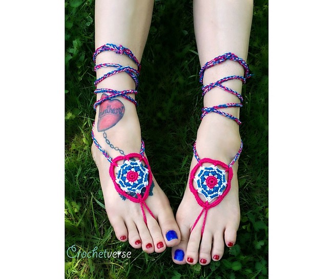 Memorial Mandala Barefoot Sandals