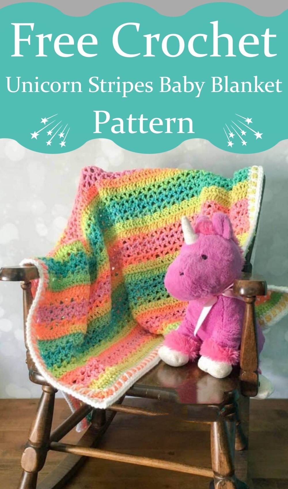 Unicorn Stripes Baby Blanket