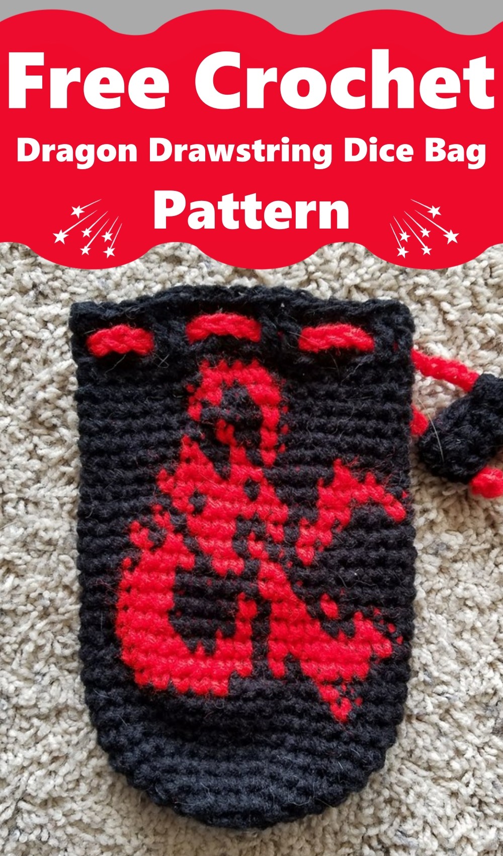 Dragon Drawstring Dice Bag