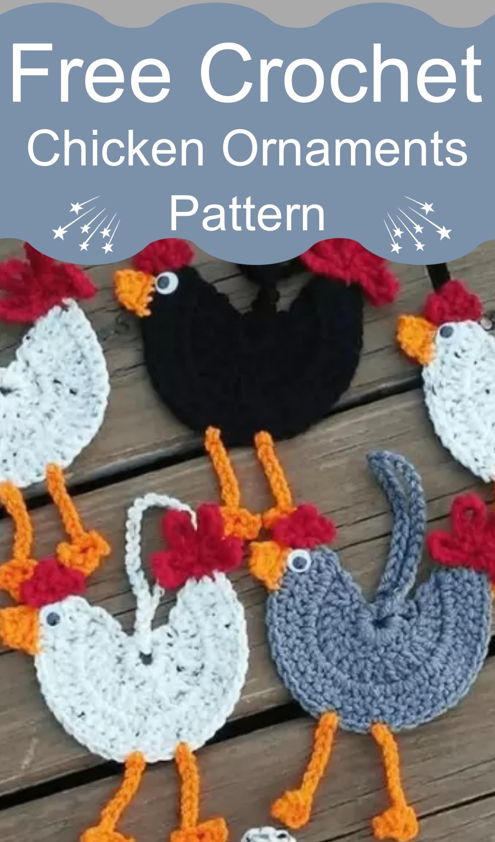 Crochet Chicken Ornaments Pattern