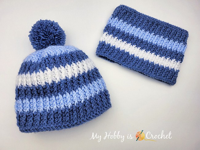 Crochet Shifted Rib Hat & Cowl Set Pattern