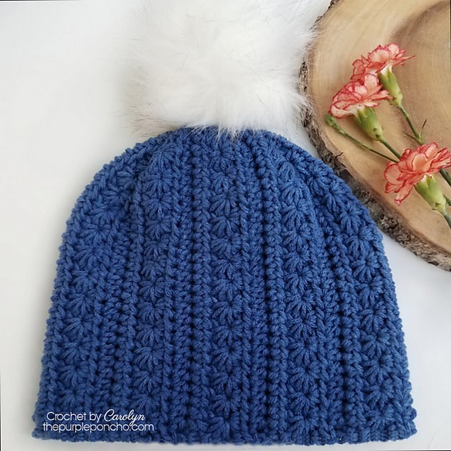 Crochet Star Line Beanie Pattern