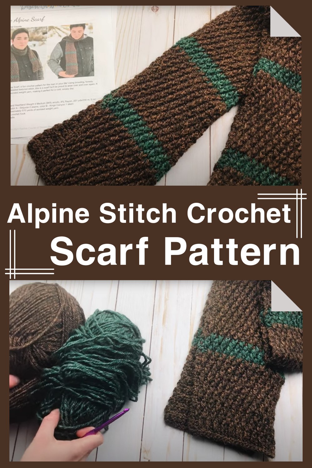 Alpine Stitch Crochet Scarf Pattern 