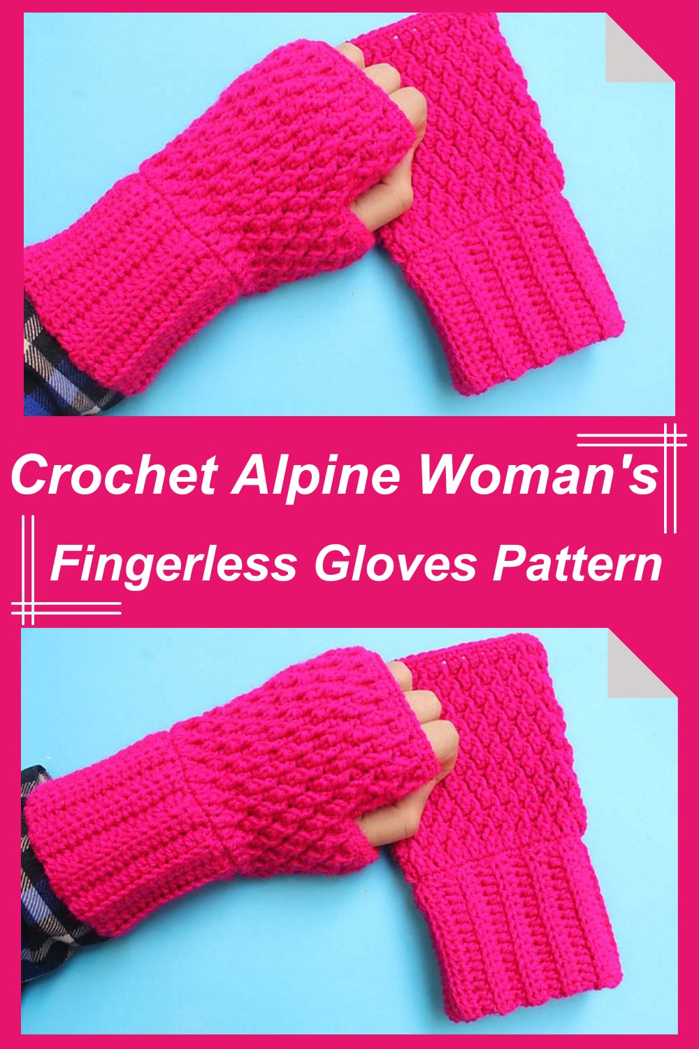 Crochet Alpine Woman's Fingerless Gloves Pattern