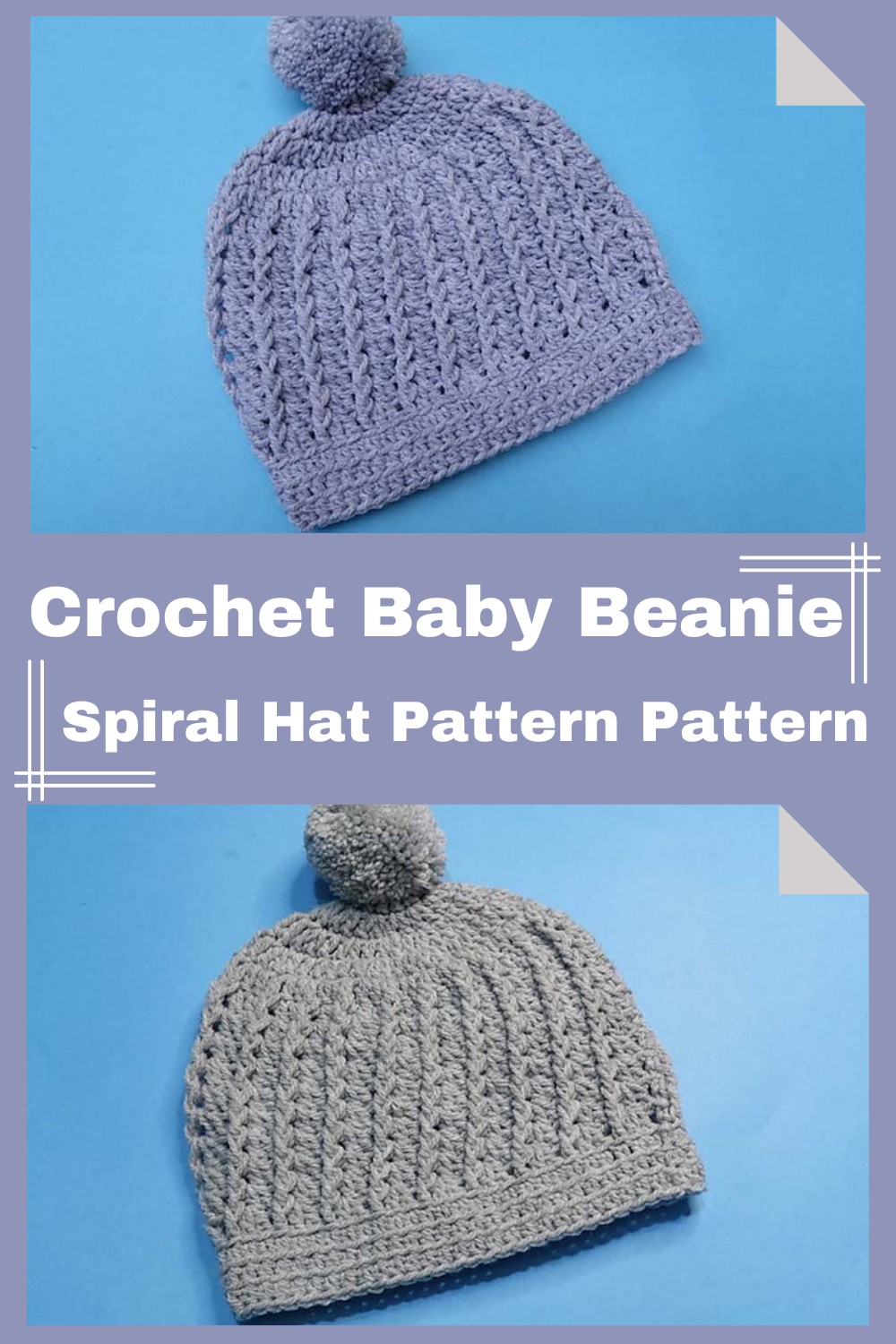 Crochet Baby Beanie Spiral Hat Pattern Pattern