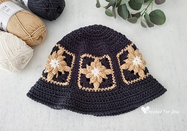 Crochet Bobble Bucket Hat Pattern