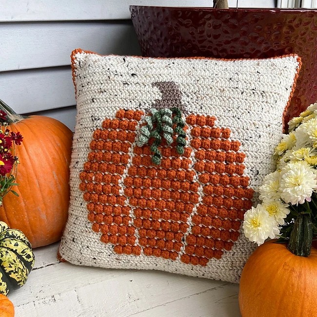 Crochet Bobble Pumpkin Pillow Pattern