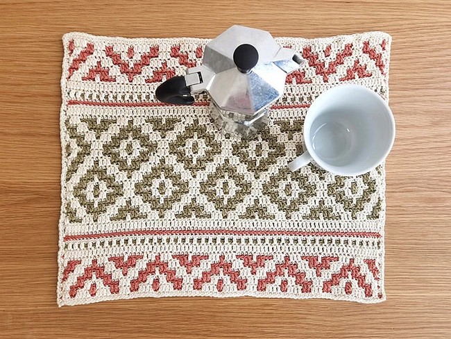 Crochet Bohemian Mosaic Placemat Pattern