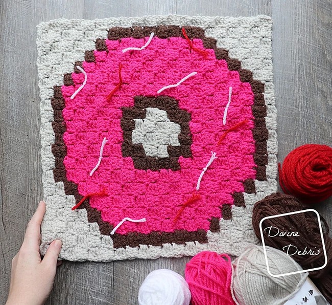 Crochet C2c Donut Afghan Square Pattern