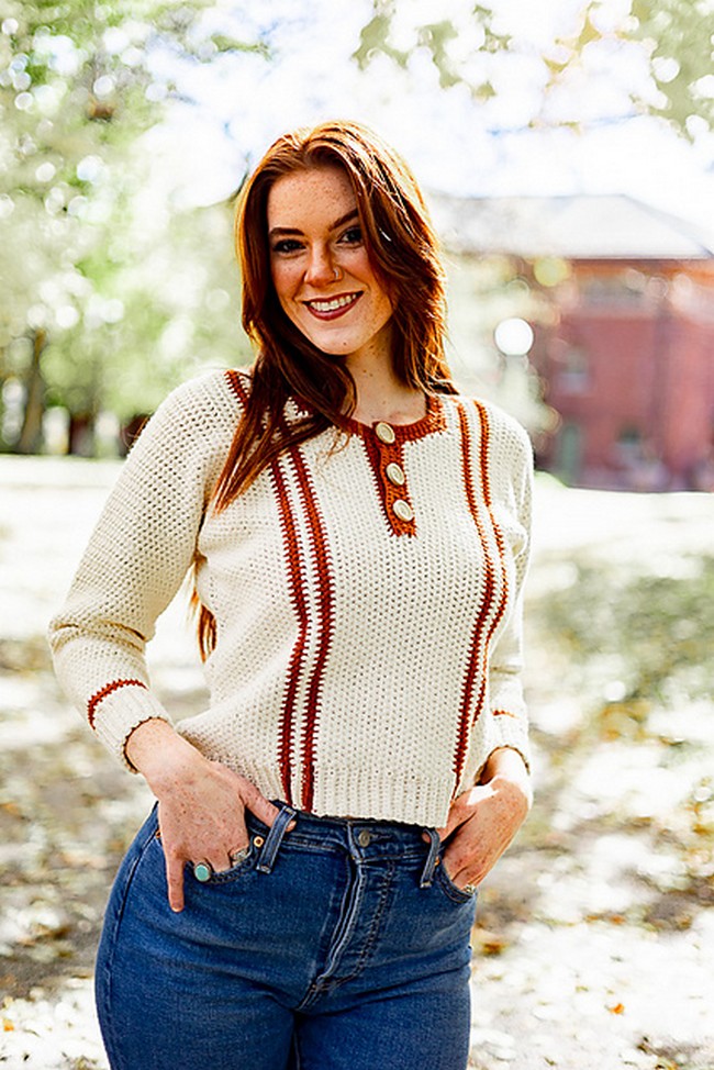 Crochet Cailyn Henley Sweater Pattern