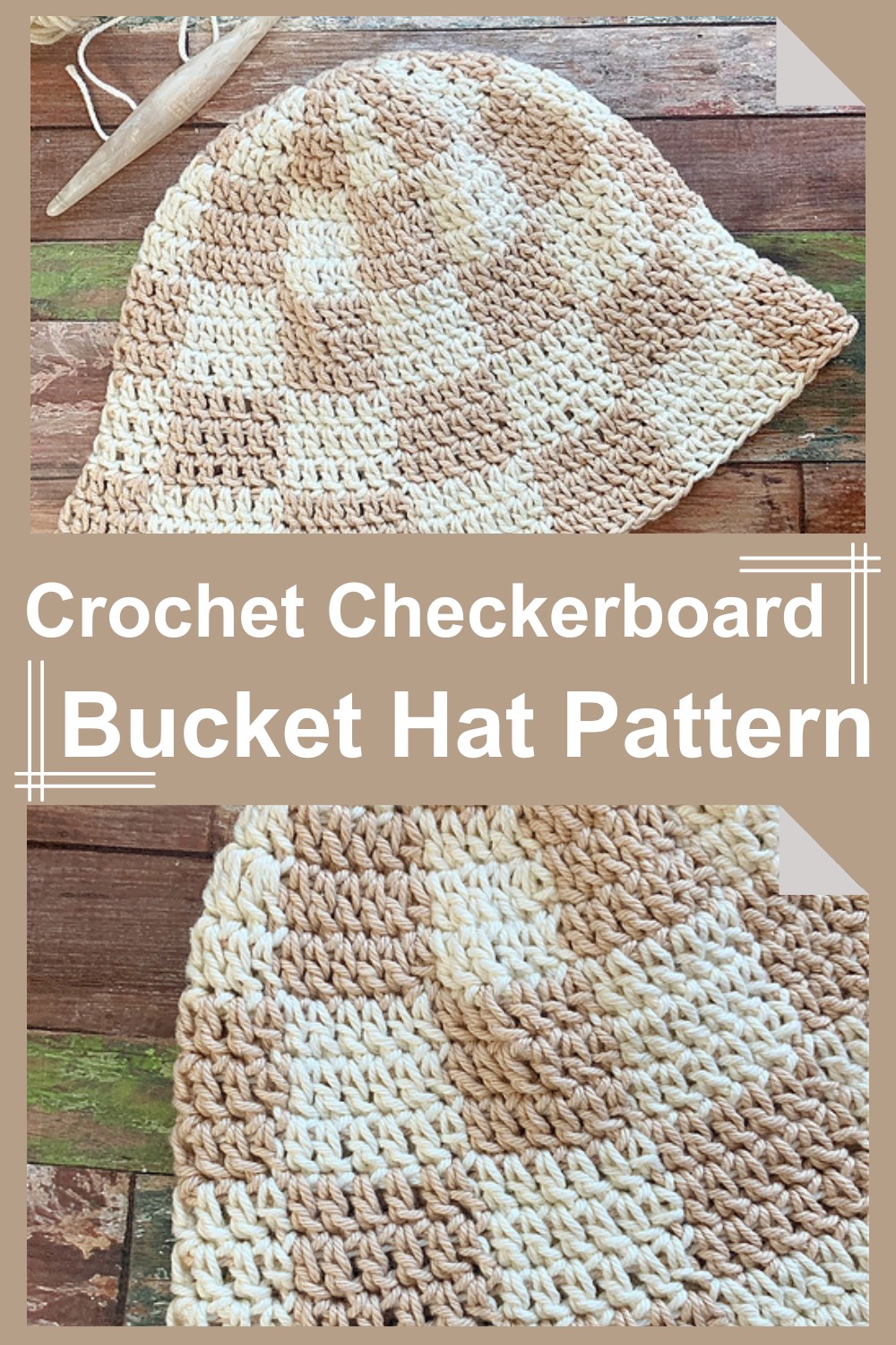 Crochet Checkerboard Bucket Hat Pattern