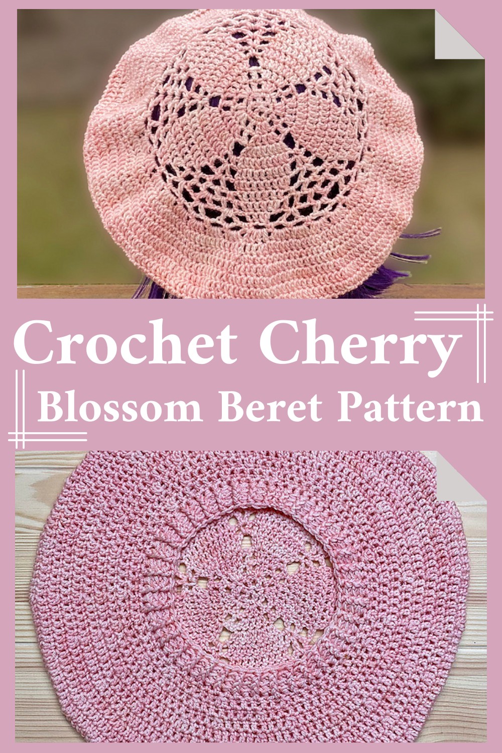 Crochet Cherry Blossom Beret Pattern