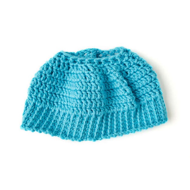 Crochet Chic And Quick Messy Bun Hat Pattern