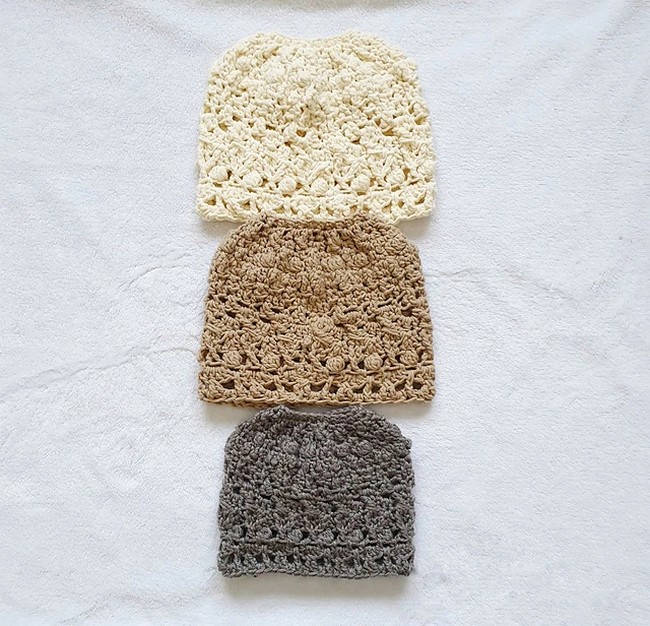 Crochet Classic Messy Bun Beanie Pattern