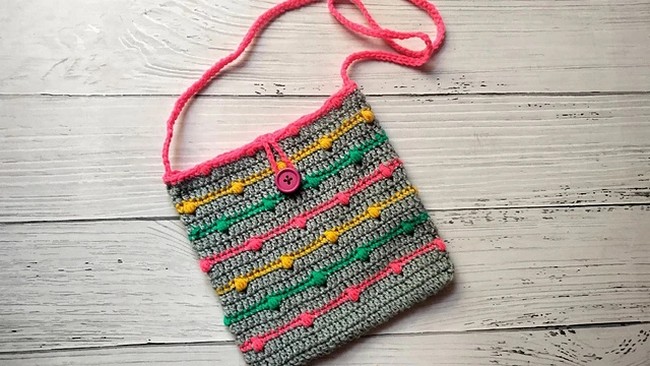 Crochet Colorful Bobbles Sling Bag Pattern