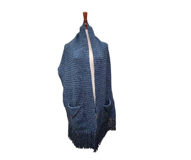 Crochet Denim Dreams Pocket Shawl Pattern