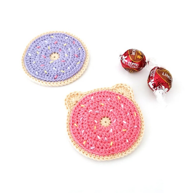 Crochet Donut Bear Coaster Pattern