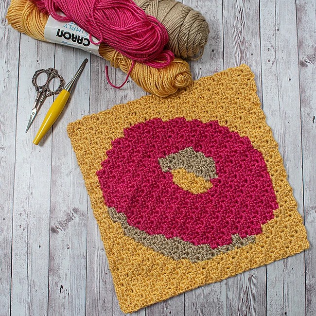 Crochet Donut Square Pattern 