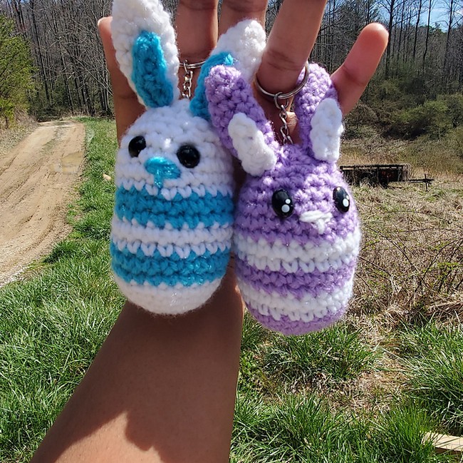 Crochet Easter Egg Bunny Amigurumi Keychain Pattern