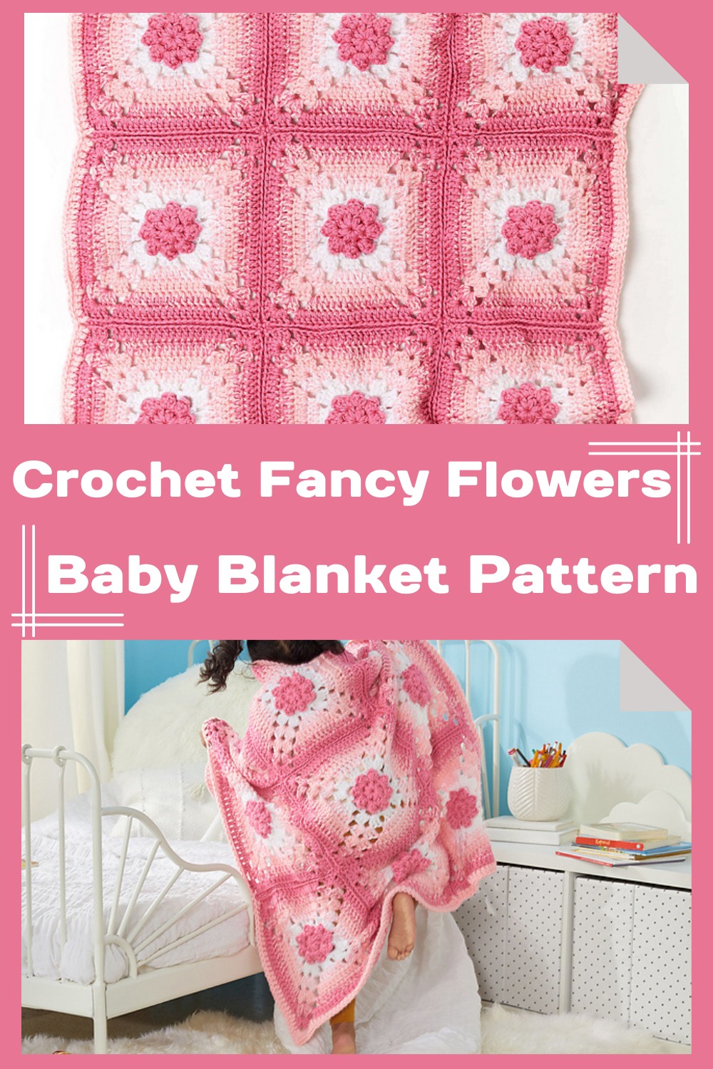 Crochet Fancy Flowers Baby Blanket Pattern