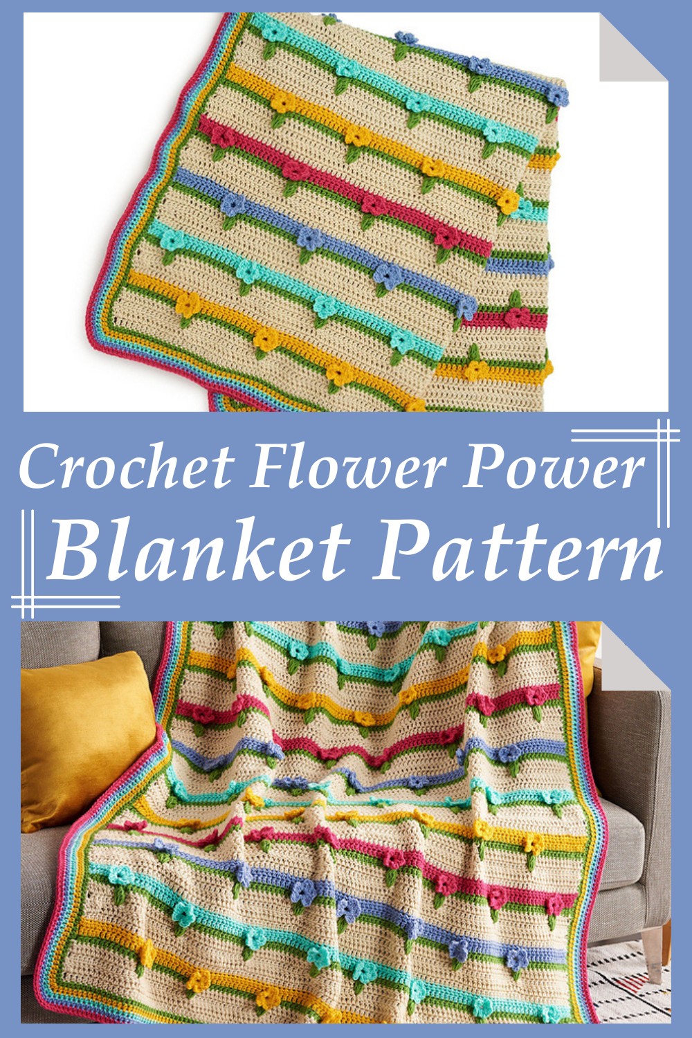 Crochet Flower Power Blanket Pattern 