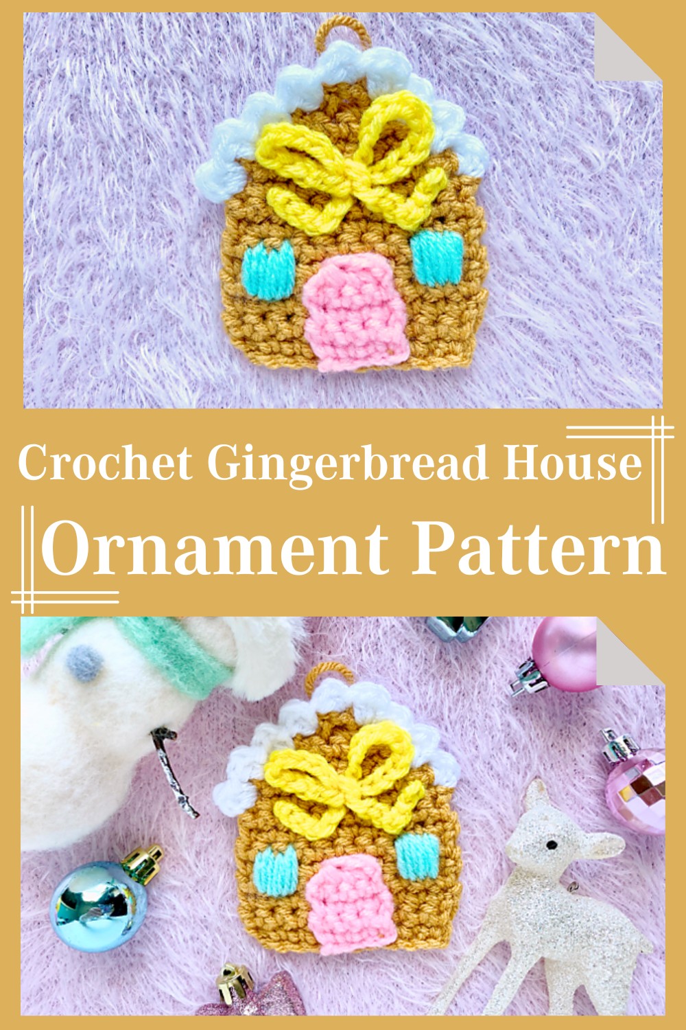 Crochet Gingerbread House Ornament Pattern