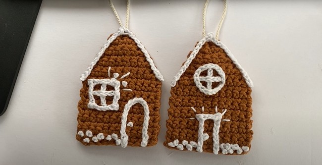 Crochet Gingerbread House Ornament