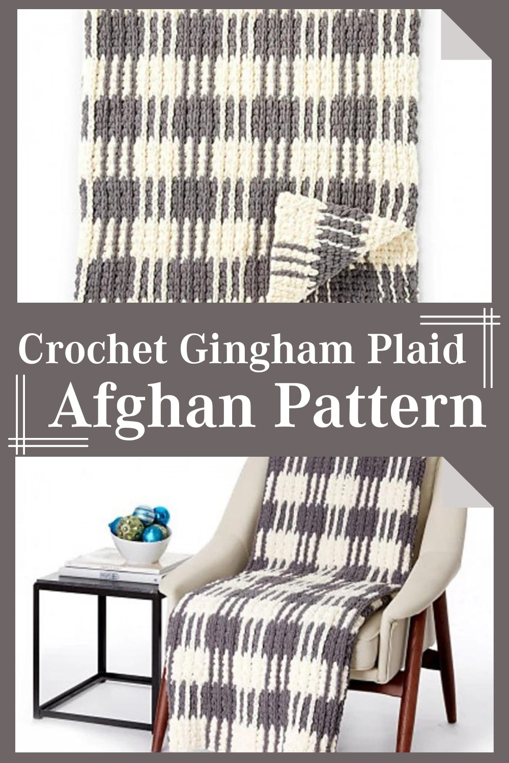 Crochet Gingham Plaid Afghan Pattern