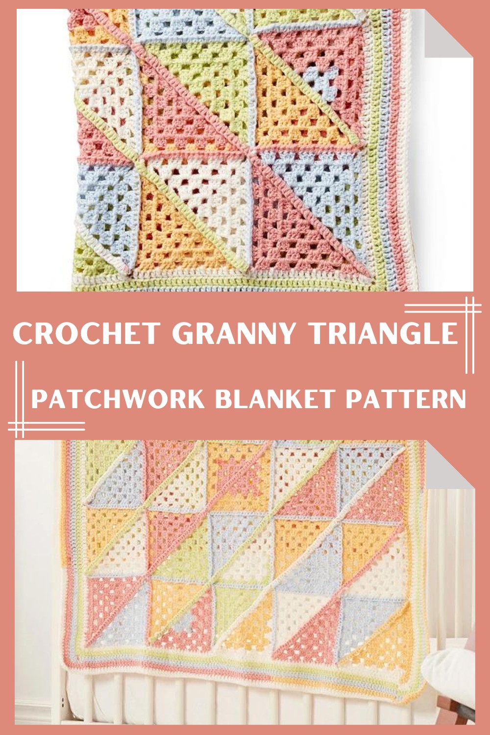 Crochet Granny Triangle Patchwork Blanket Pattern 