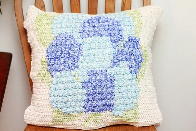 Crochet Hydrangea Pillow Pattern