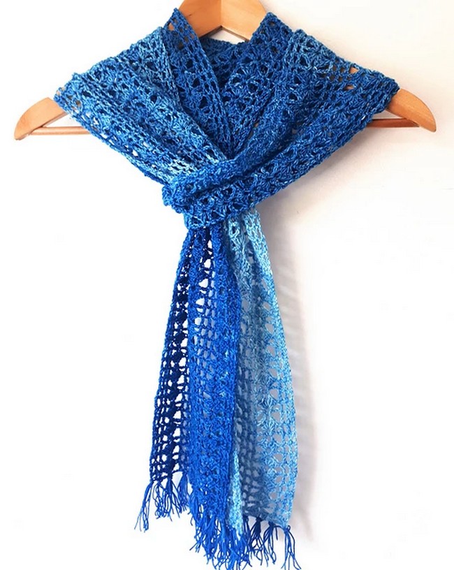 Crochet Indigo One Skein Scarf Pattern