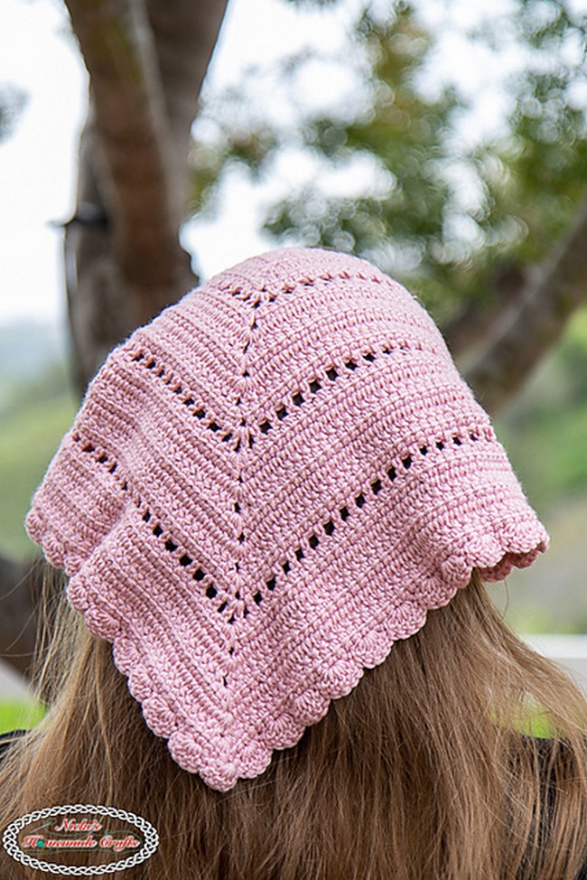 Crochet Linked Head Kerchief Bandana Pattern