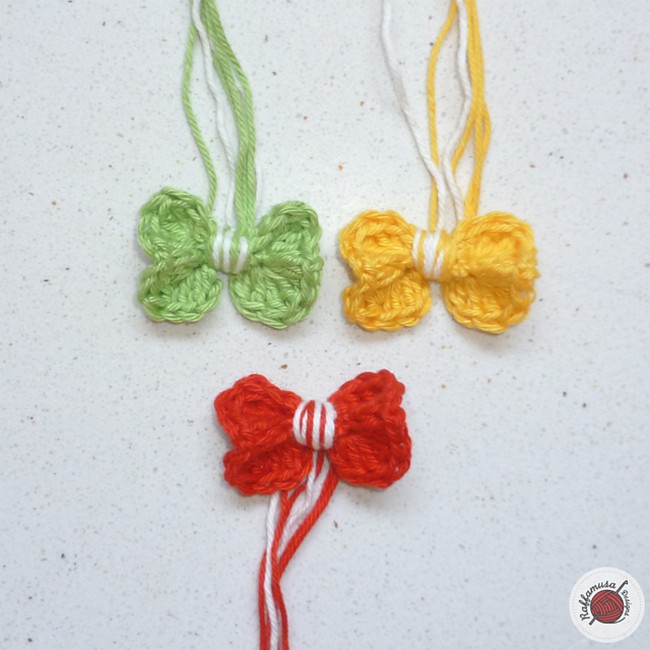 Crochet Little Bow Tie Applique Pattern