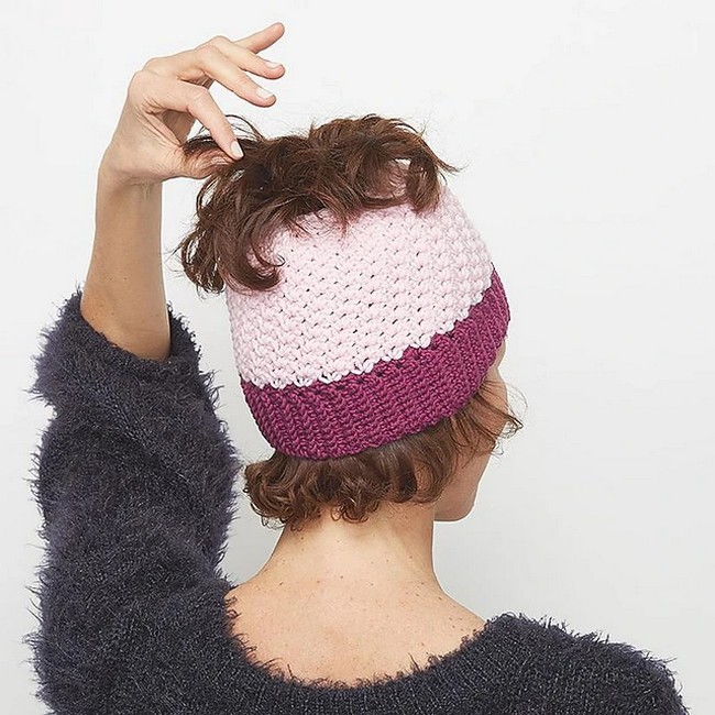 Crochet Messy Bun Hat Pattern