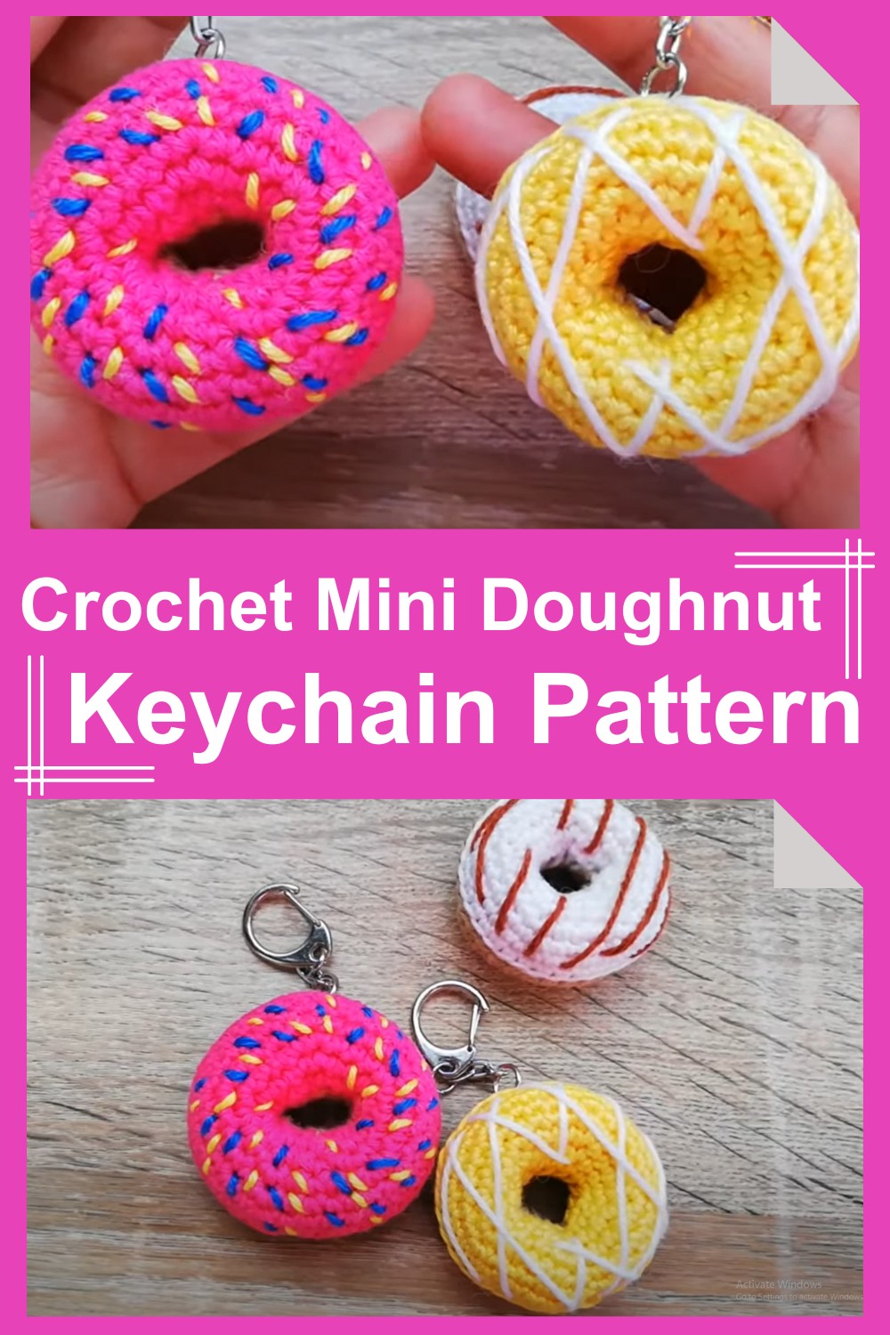 Crochet Mini Doughnut Keychain Pattern