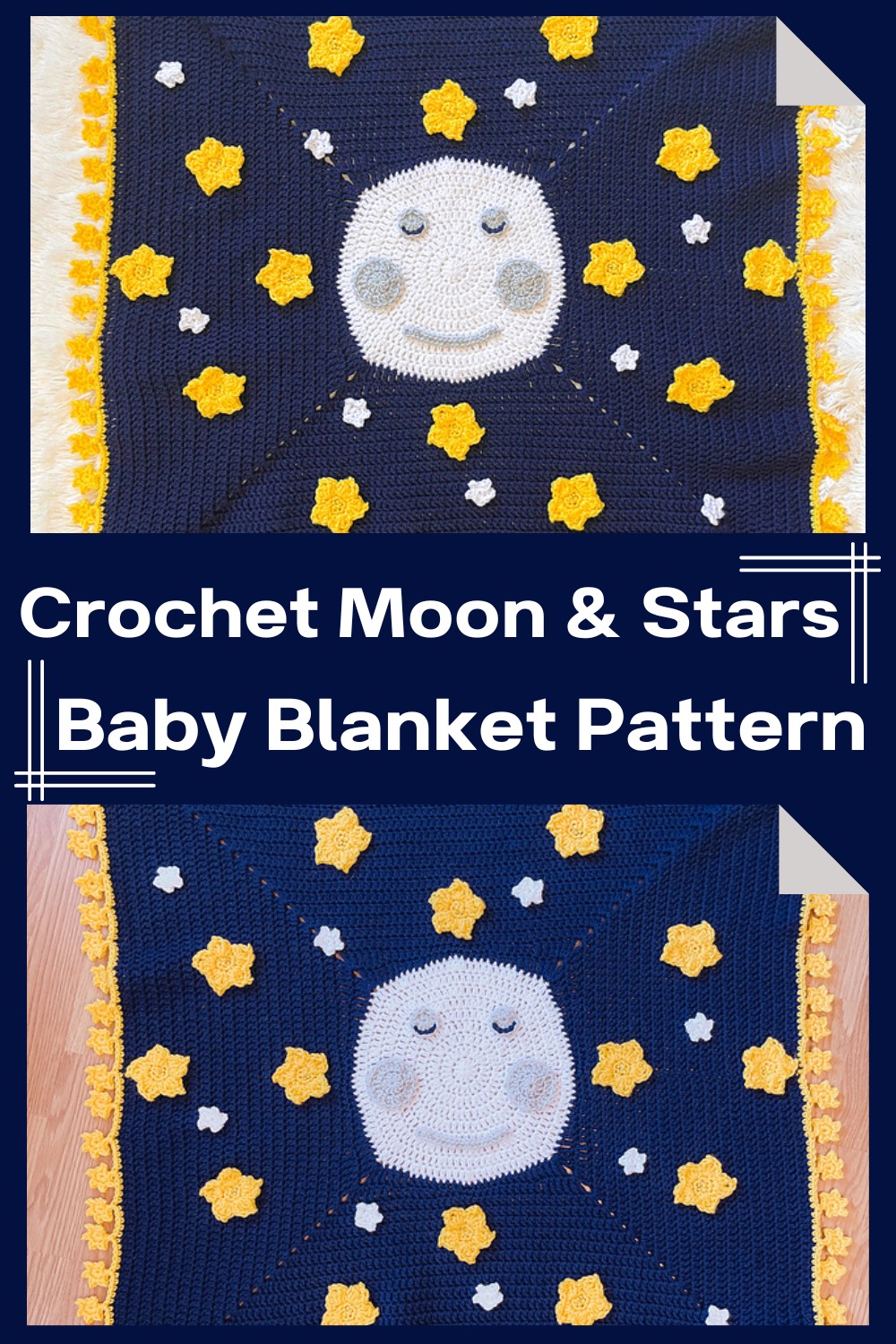 Crochet Moon & Stars Baby Blanket Pattern