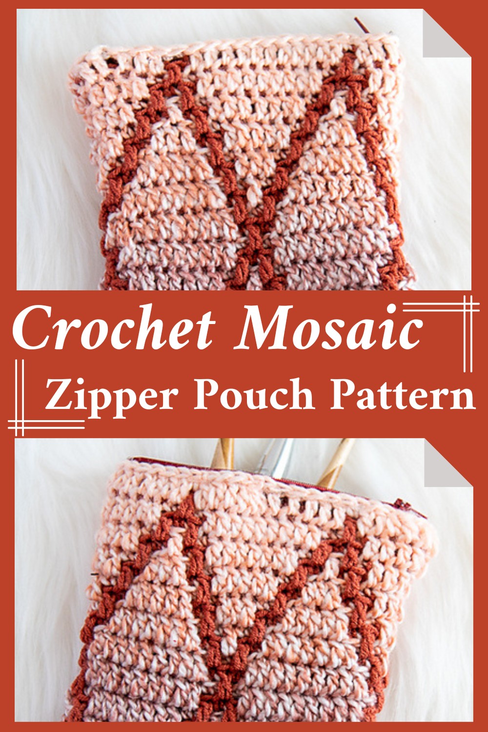 Crochet Mosaic Zipper Pouch Pattern