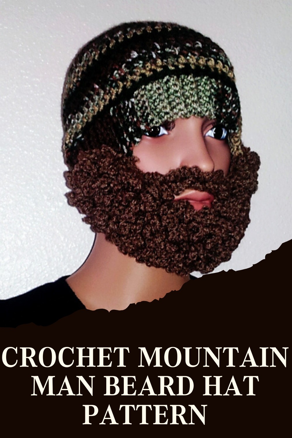 Crochet Mountain Man Beard Hat Pattern