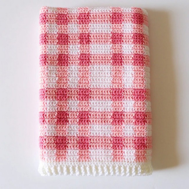 Crochet Nine Square Gingham Blanket Pattern 