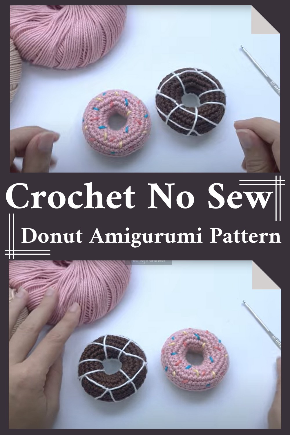 Crochet No Sew Donut Amigurumi Pattern