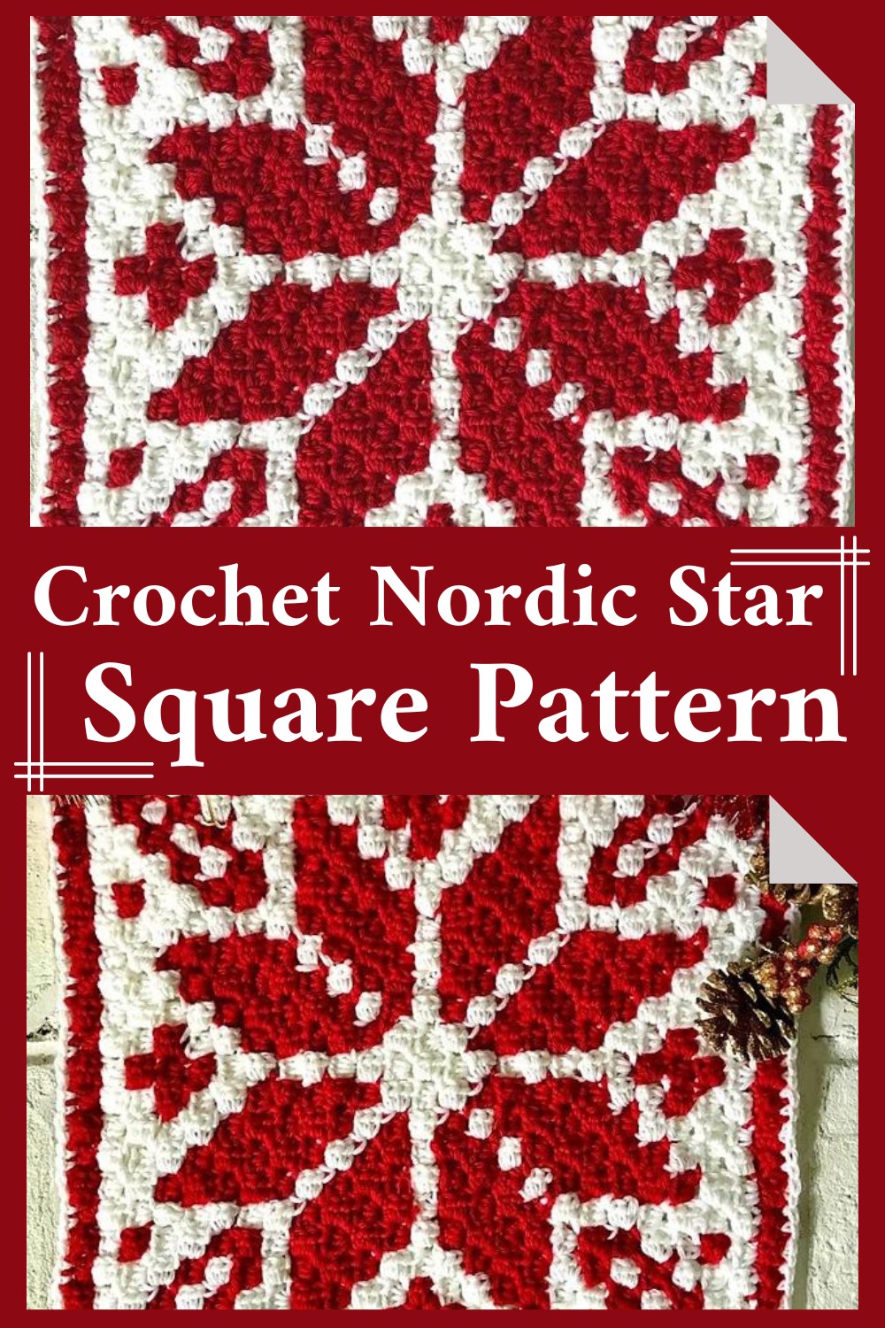 Crochet Nordic Star Square Pattern