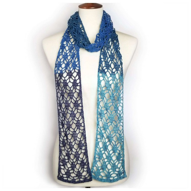 Crochet One Skein Diamond Lace Scarf Pattern